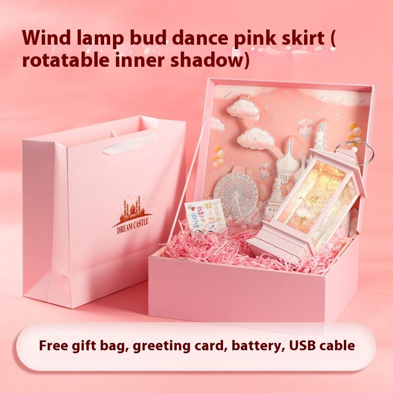Resin Glass Rotatable Children's Day Music Box Music Box