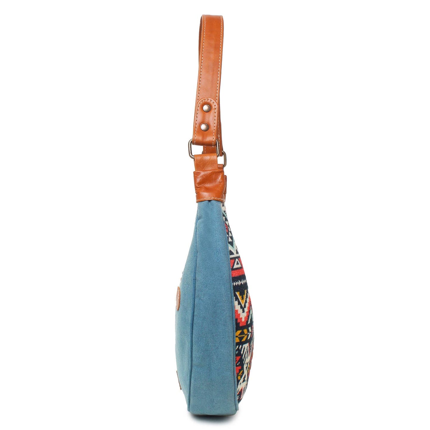 Hobo shoulder bag blazing sunset , blue orange and black