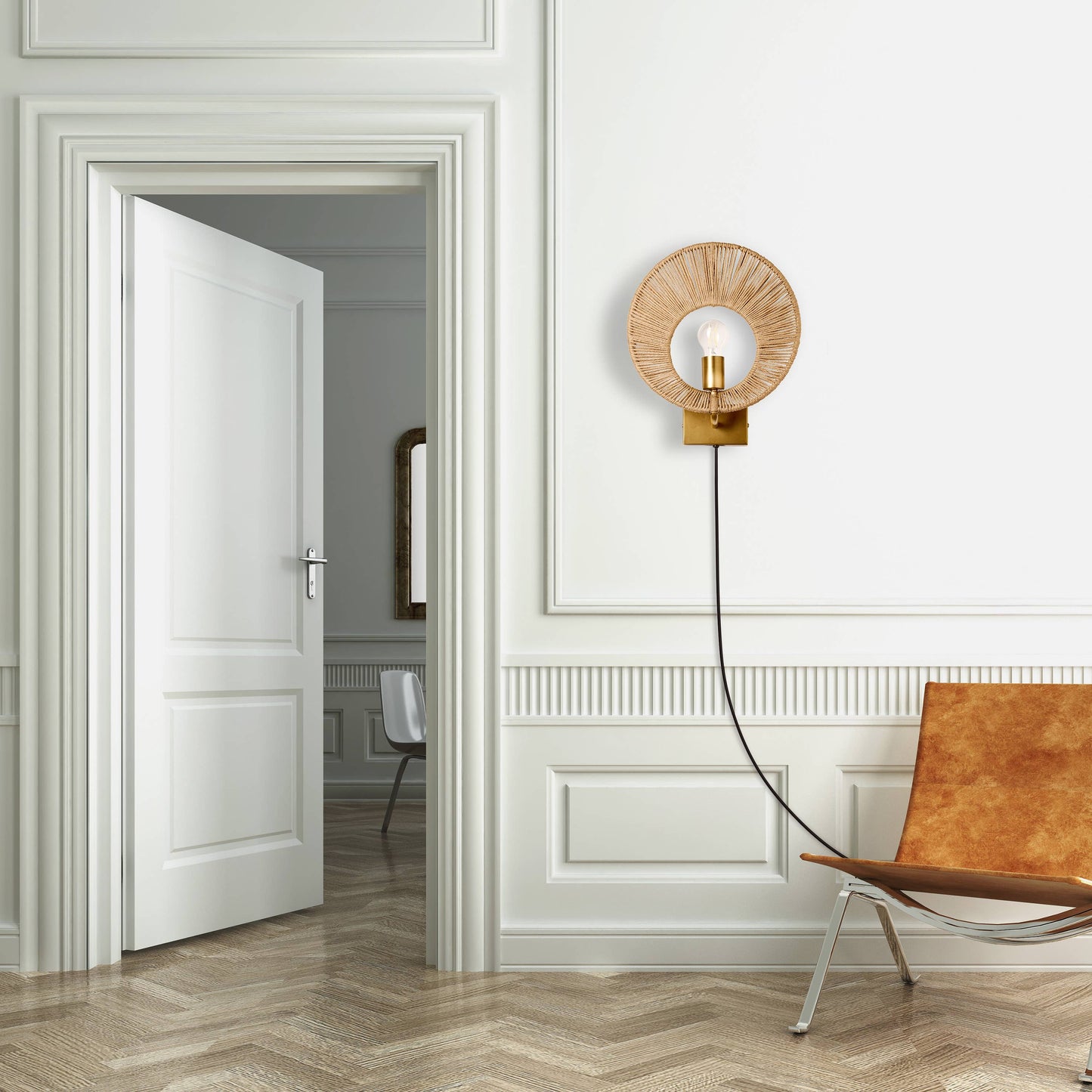 15"H Cass Modern Indoor Plug In Wall Sconce
