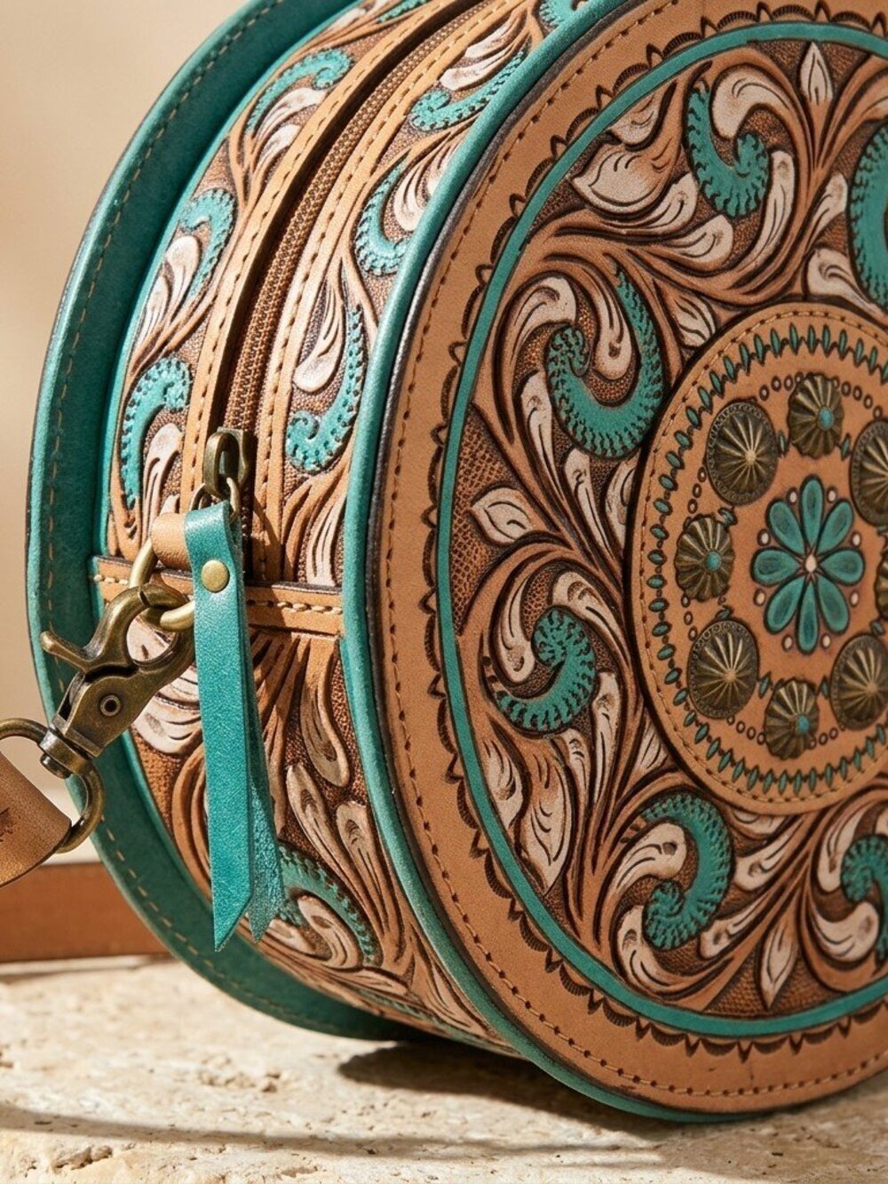 American Darling Turquoise Heritage Round Crossbody