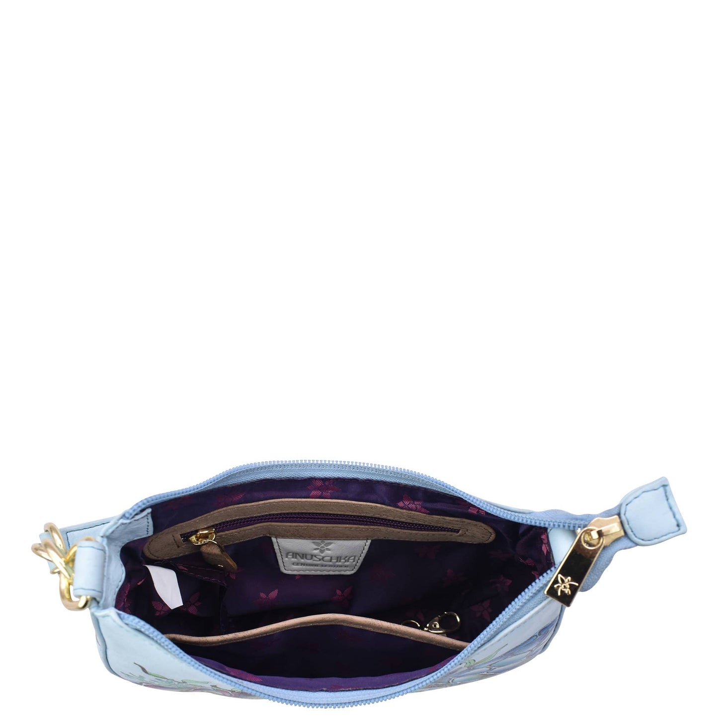 Anuschka Hand-Painted Leather Small Convertible Hobo - 701-sea turtle