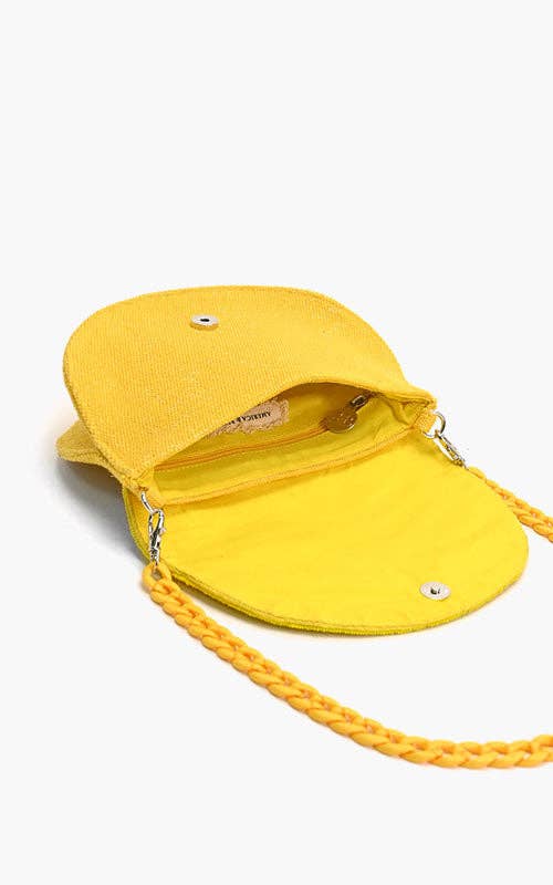 America & Beyond Couture Crescent Lemon Shoulder Bag