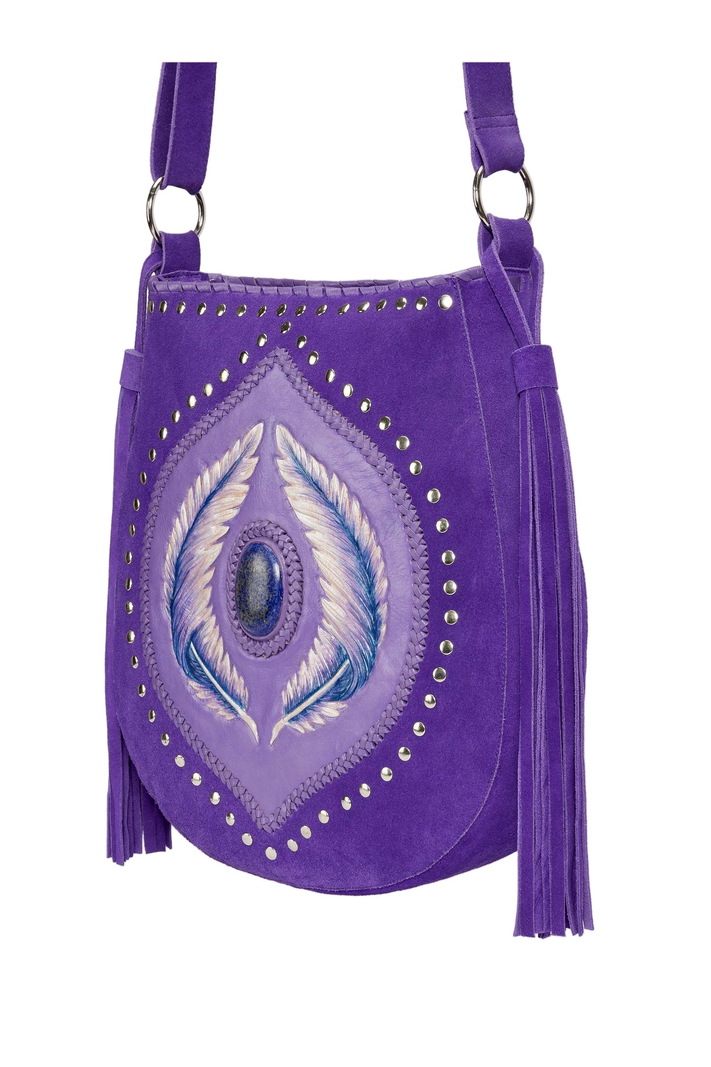 Angel Feather Pouch Bag Bright Purple