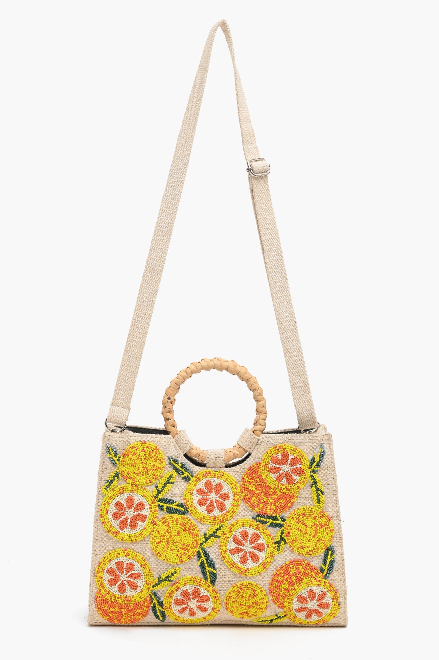 American & Beyond Orange Beaded shoulder bag