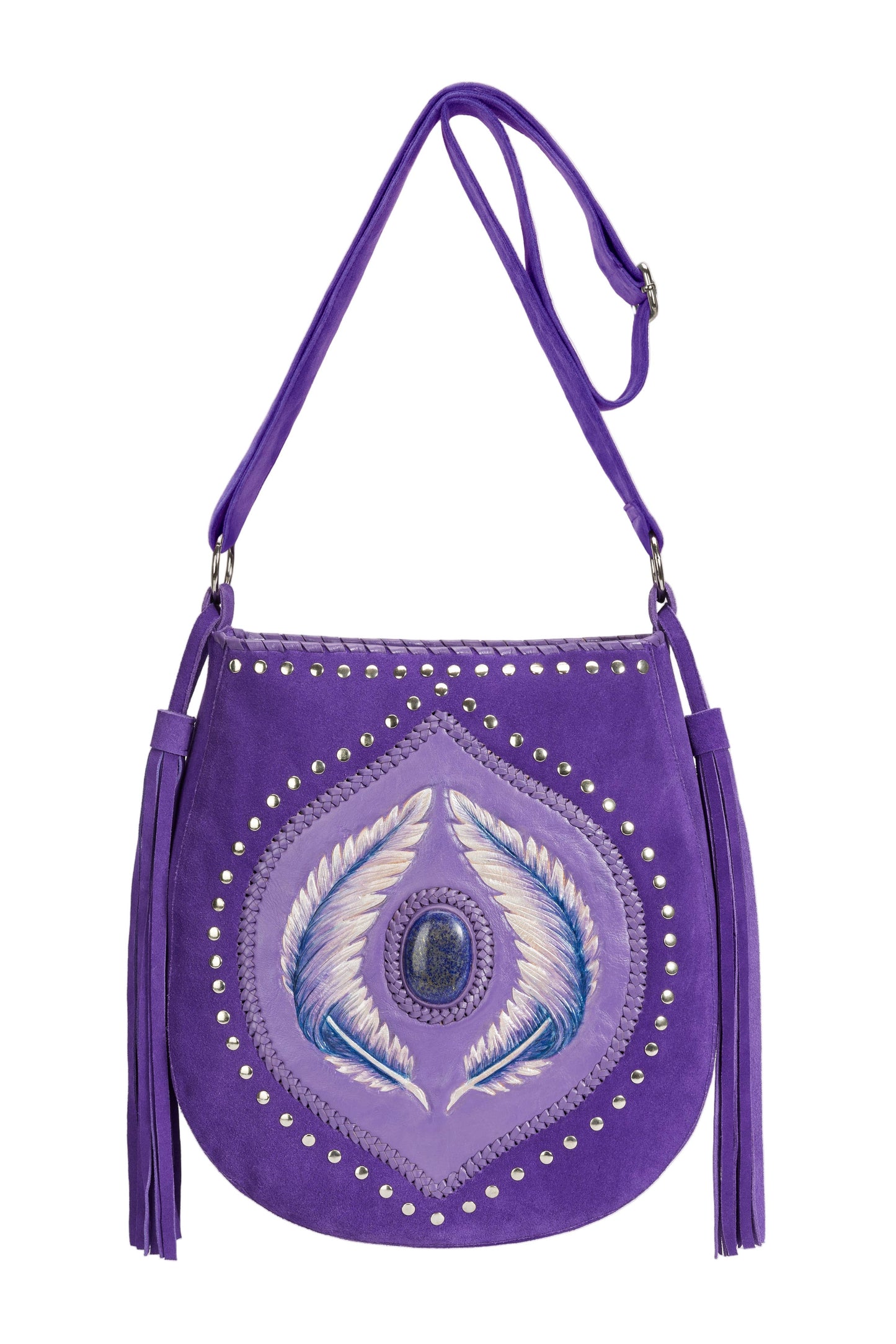 Angel Feather Pouch Bag Bright Purple
