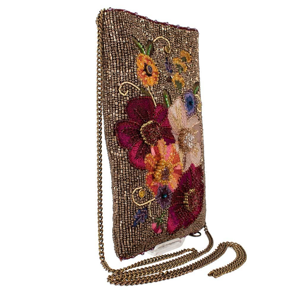 Budding Romance beaded floral Crossbody Phone Bag