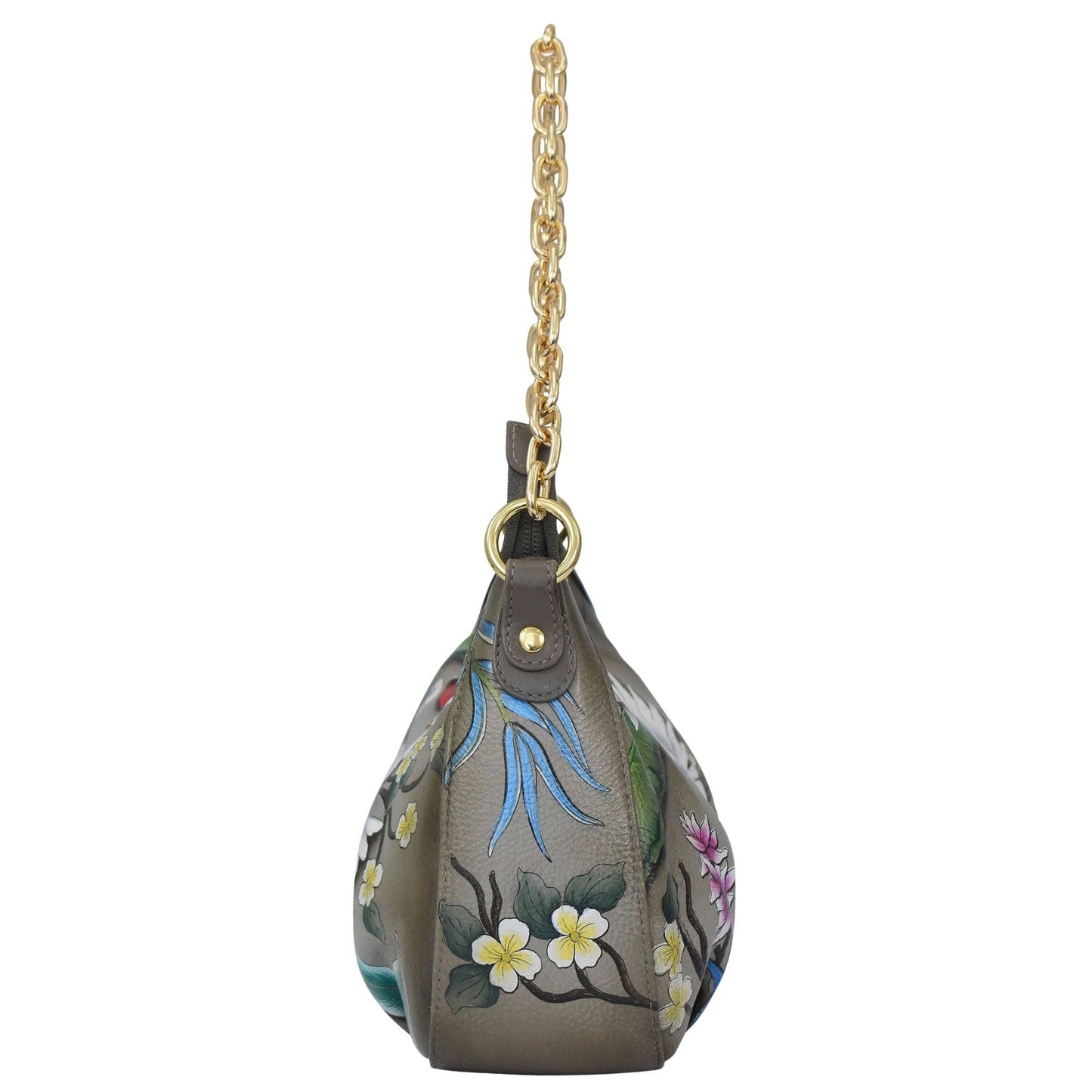 Anuschka Ruched East West Hobo With Chain - 722 dove design