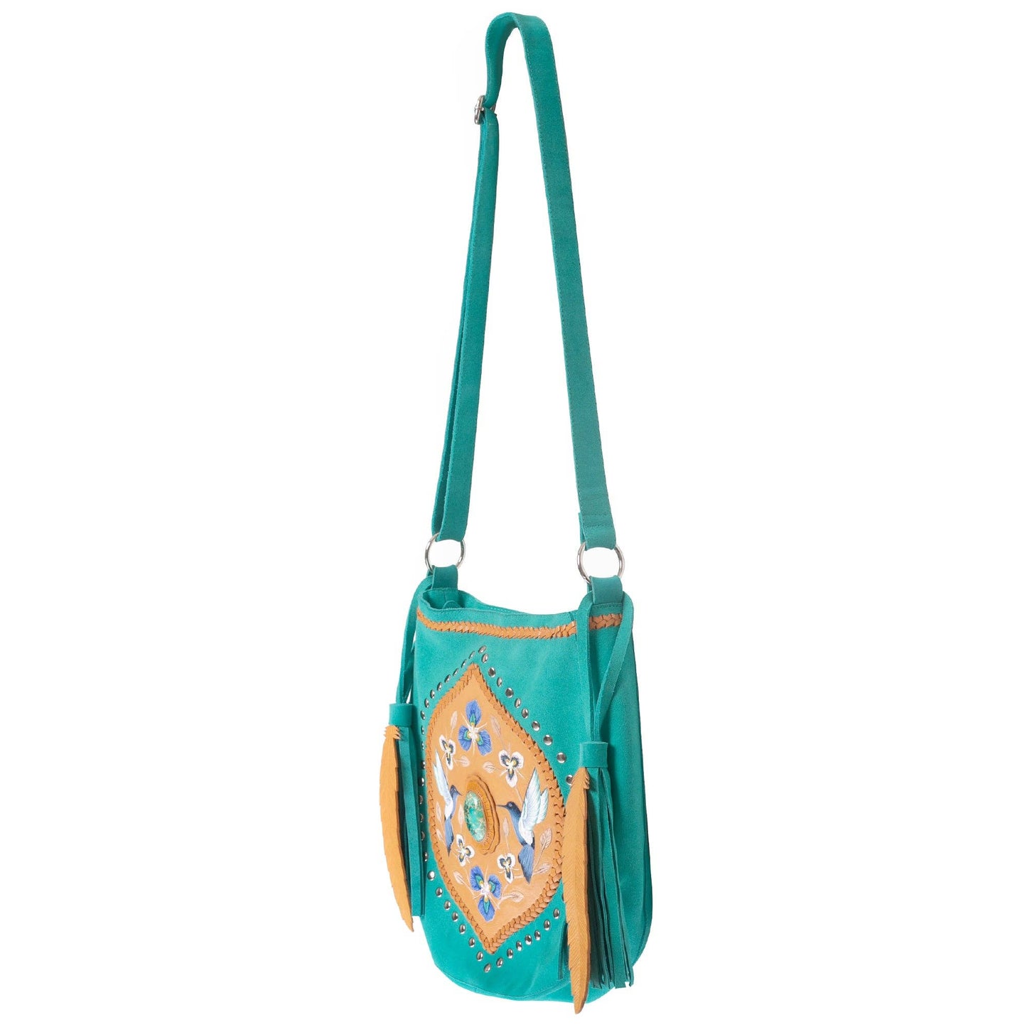 Monterey Hummingbird Pouch Bag Light Tan/Dark Seafoam