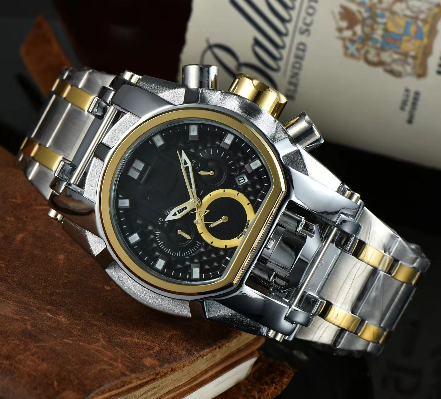 Mens Quartz Watch Holographic stainless band