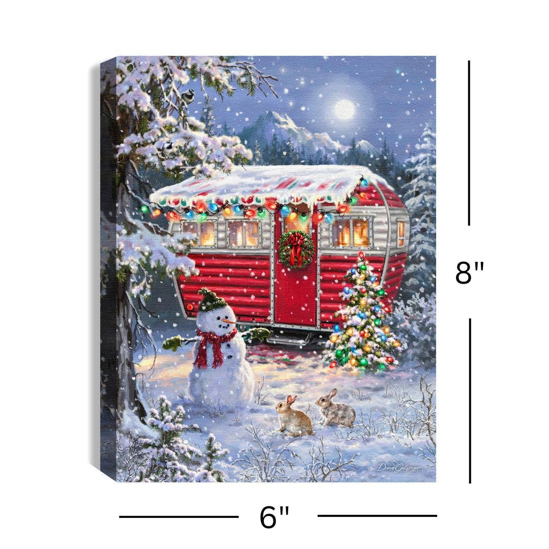 Snowy Retreat 8x6 Lighted Tabletop Canvas