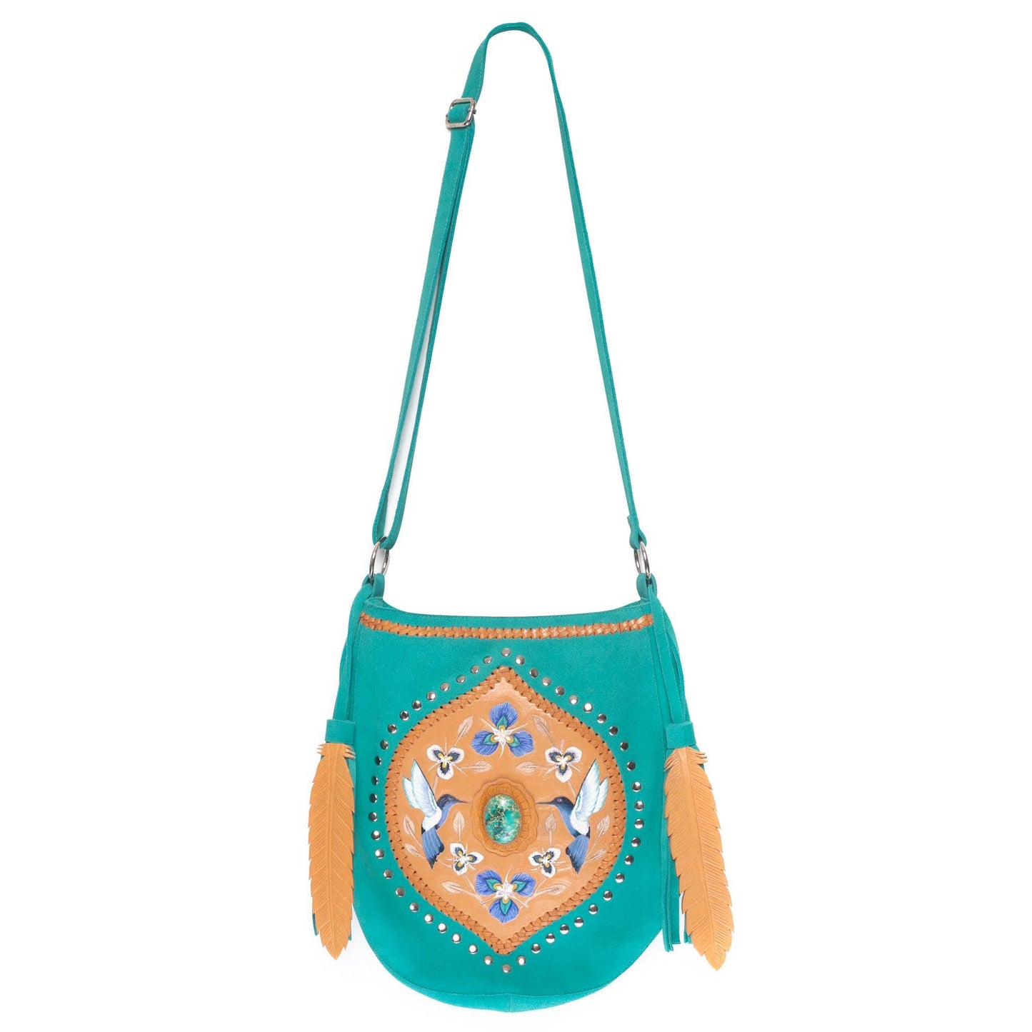 Monterey Hummingbird Pouch Bag Light Tan/Dark Seafoam