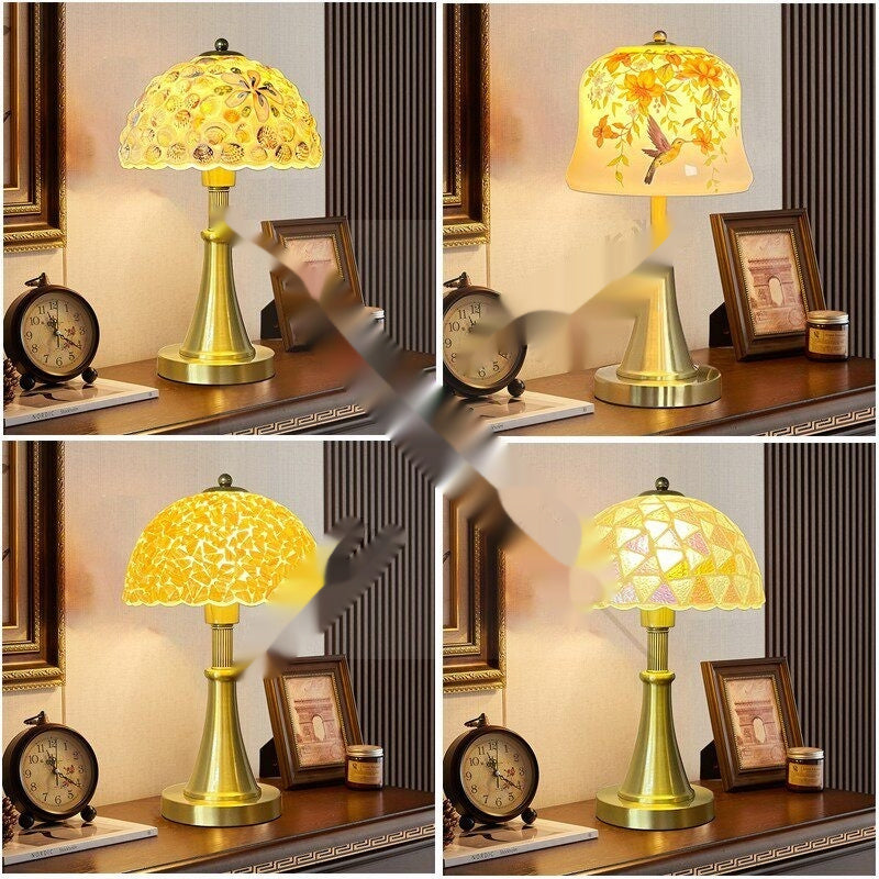 All-Copper Nordic-Style Creative Table Lamp With Floral And Bird Design