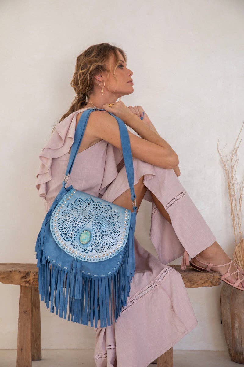 Deus Cut-Out Bag Metallic Denim