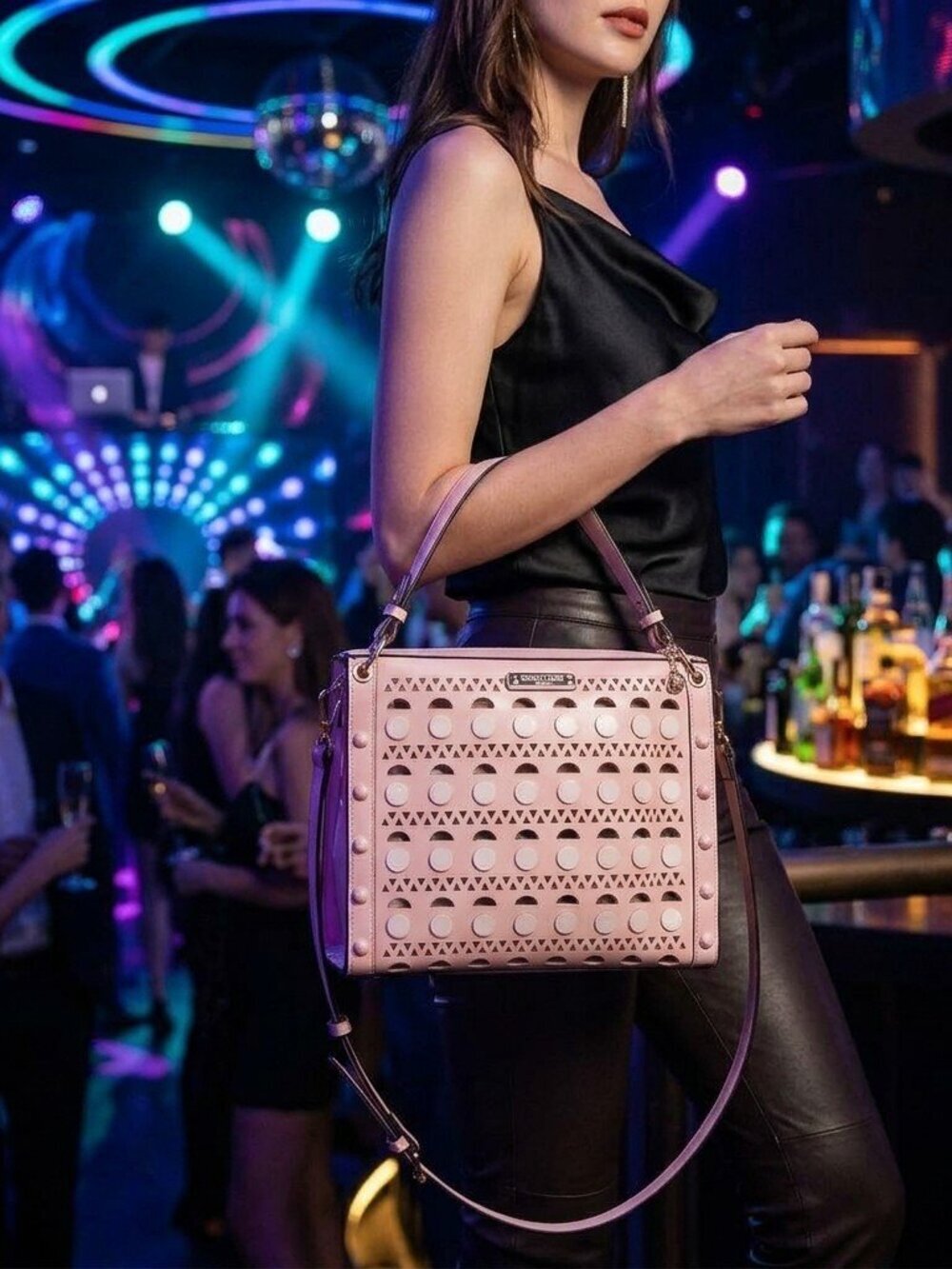 Nicole Lee Green/Sage Silver Pop Stud Satchel Bag