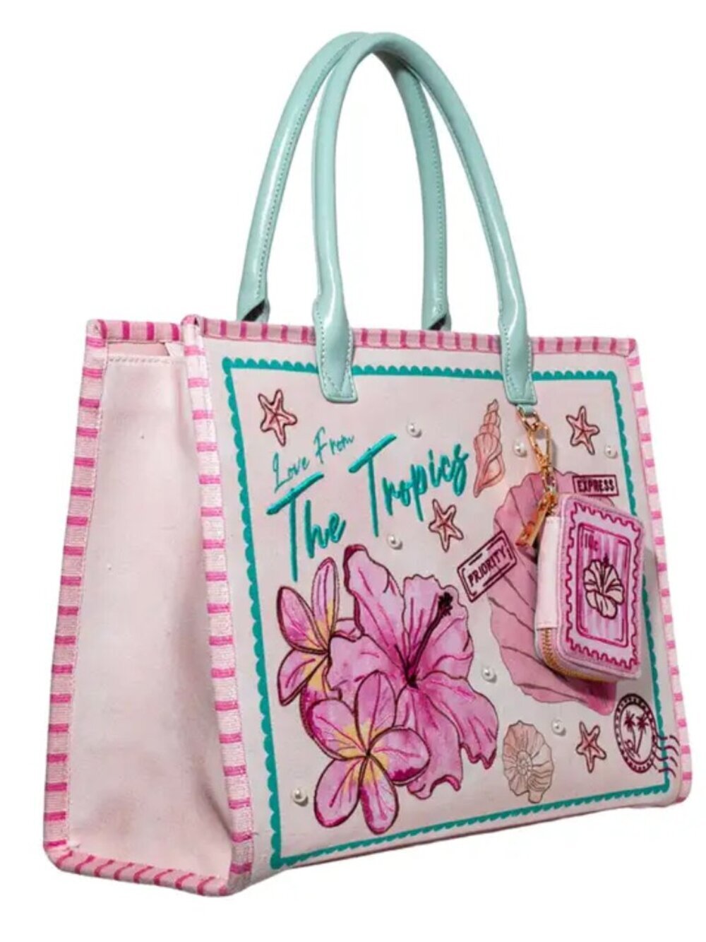 Tropical Postcard Tote Bag- Love from the Tropics Tote Bag