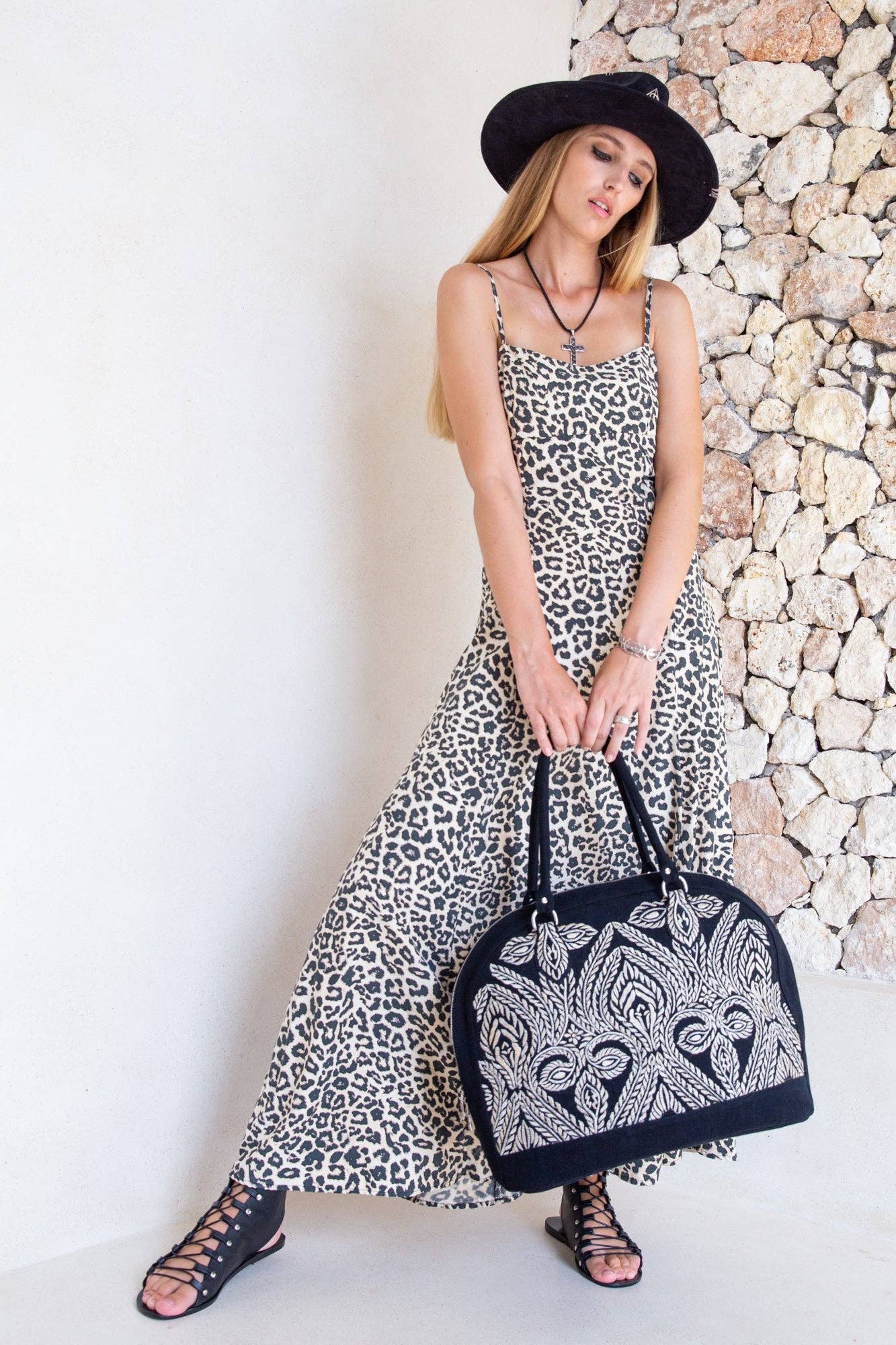 Mini Queen Marrakesh Embroidery Bag Black Denim