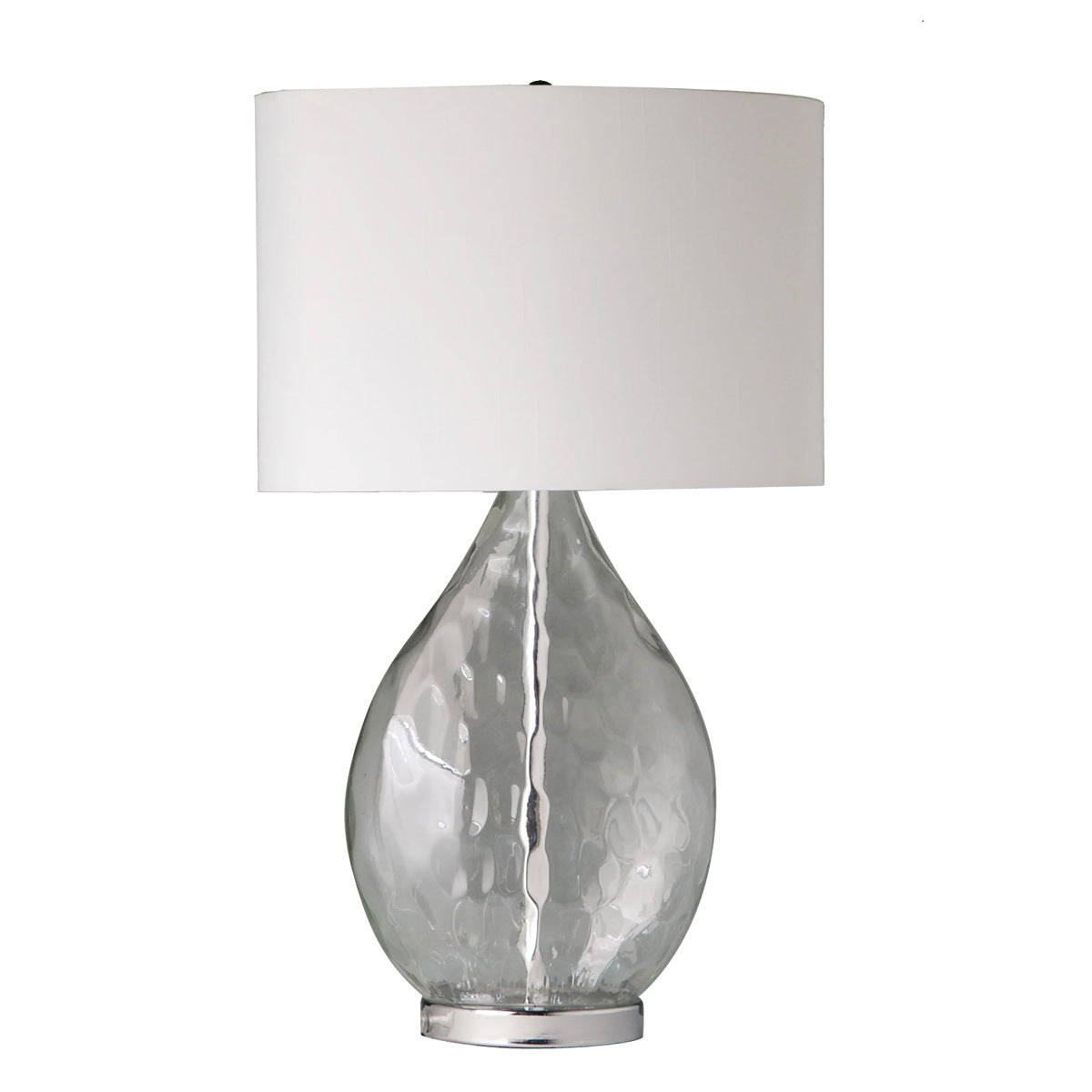 American Neoclassical Chinese Waterdrop-Textured Flat Glass Table Lamp