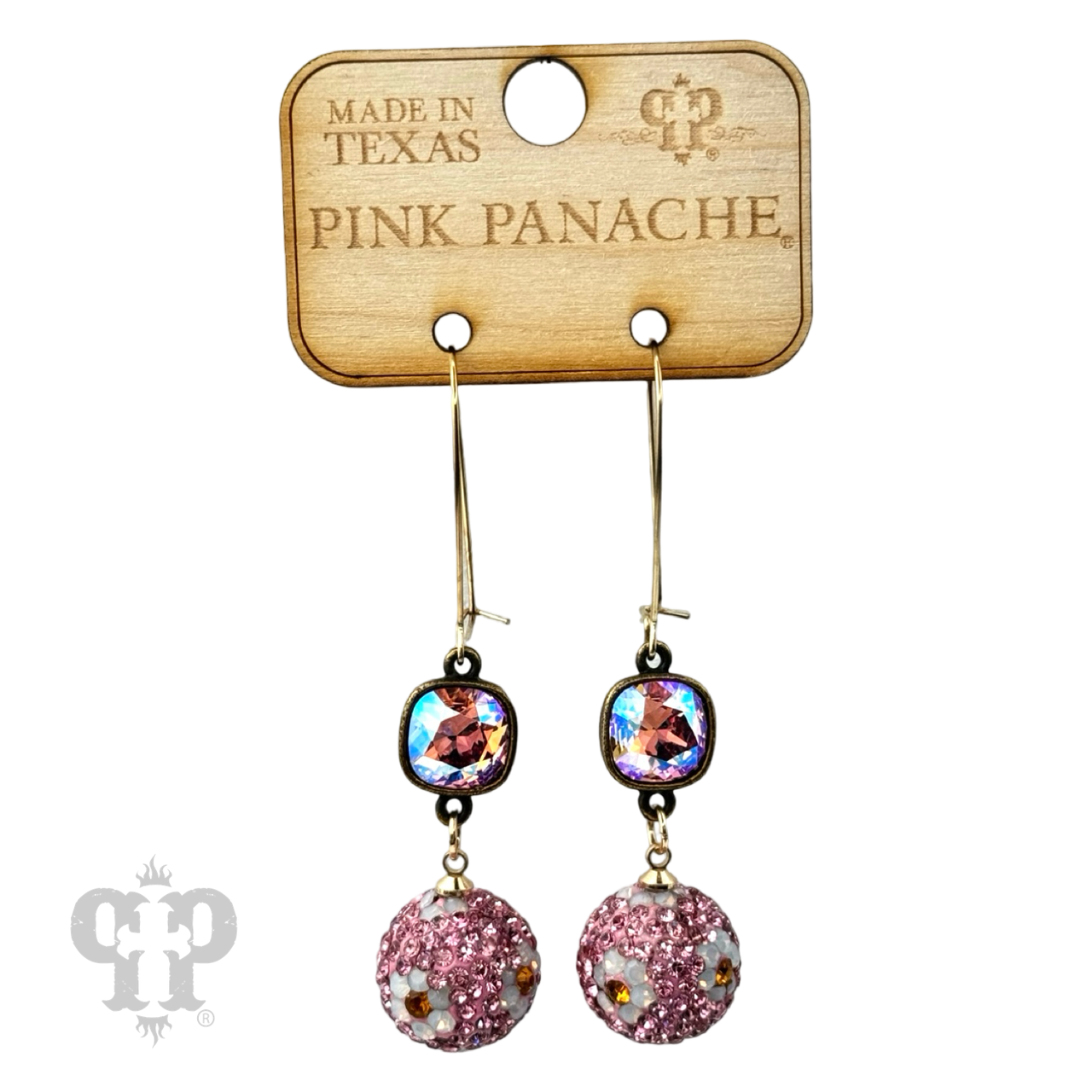 Crystal mesh floral pattern dangle earring with Austrian crystal - LC