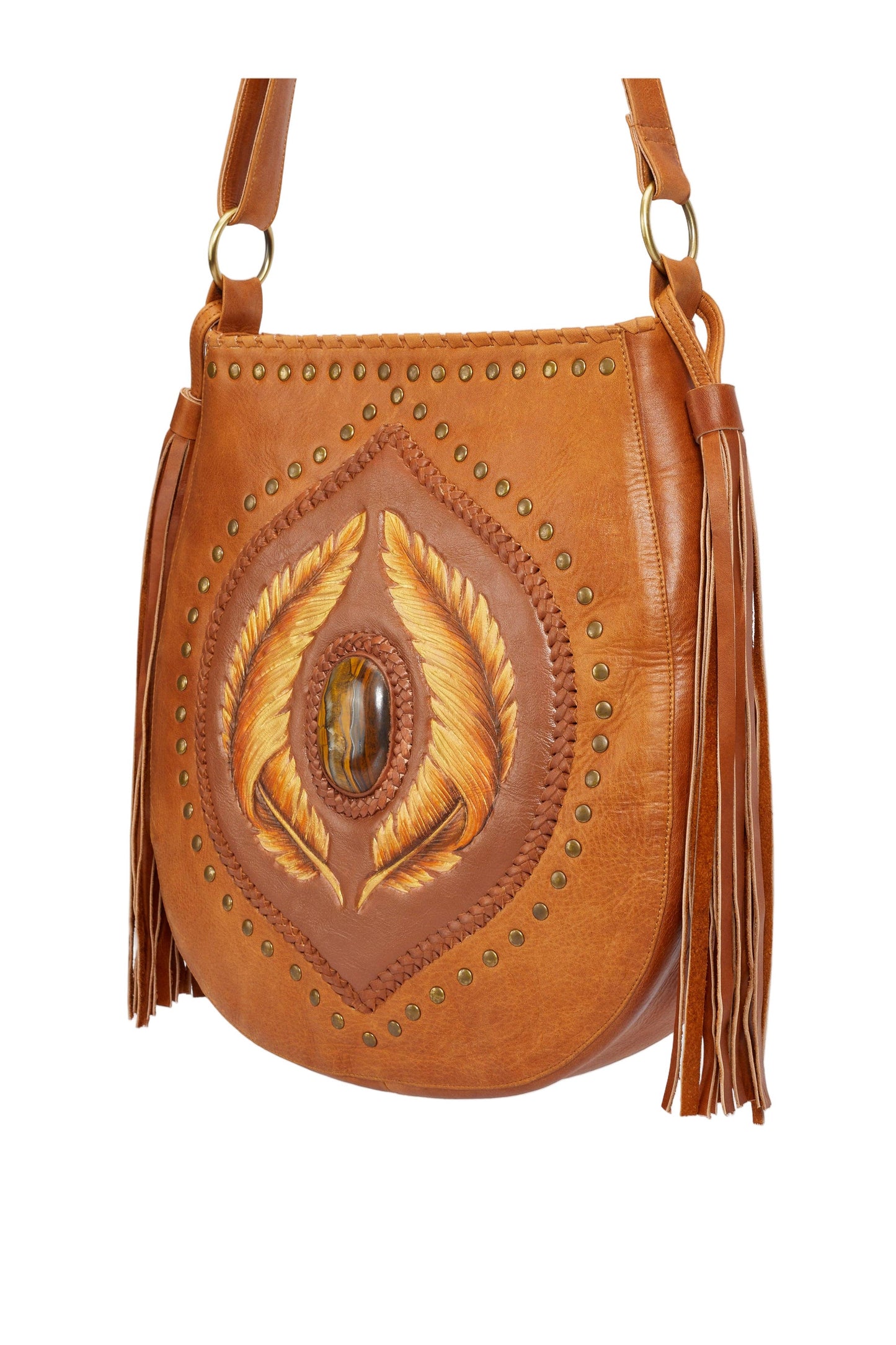 Angel Feather Pouch Bag Camel/Gold