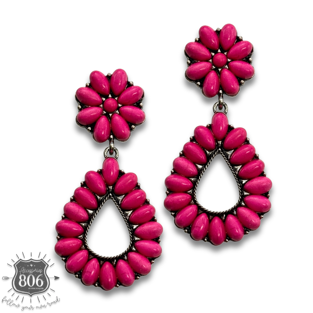 Western stone teardrop earring