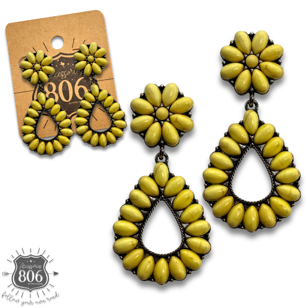 Western stone teardrop earring