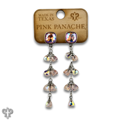 Waterfall bead earring with Austrian crystal