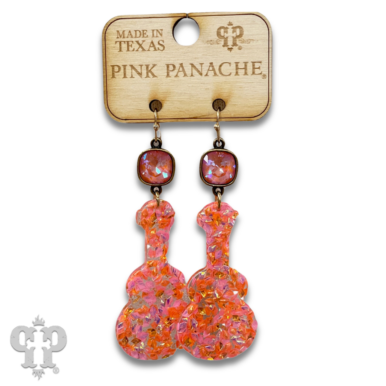 Acrylic earring with Austrian crystal - LC