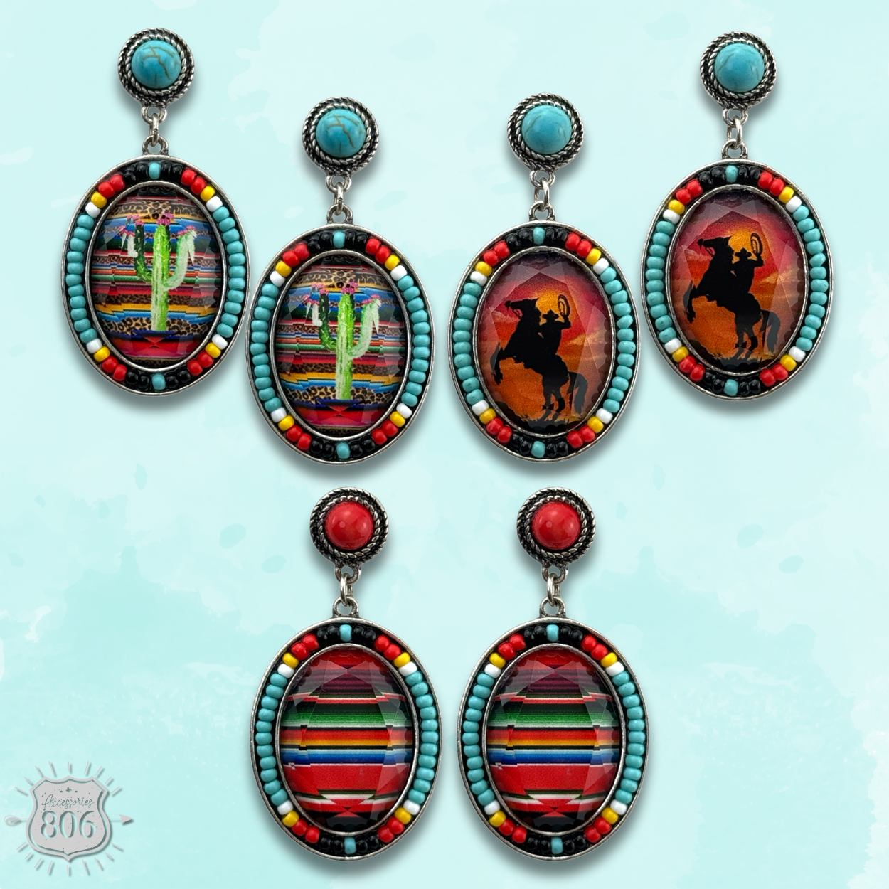 Small oval seed bead earring, last call