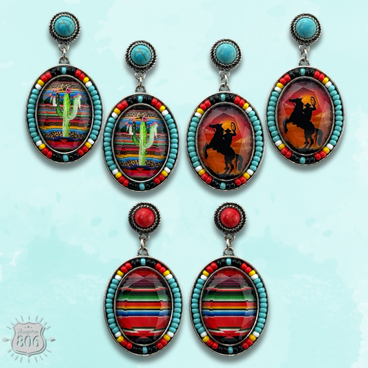 Small oval seed bead earring, last call