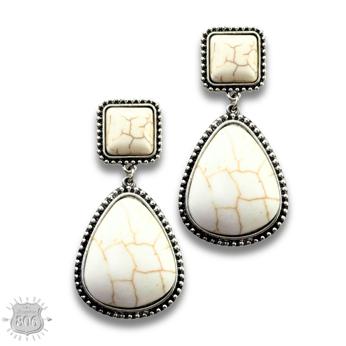 White stone teardrop earring Last Call