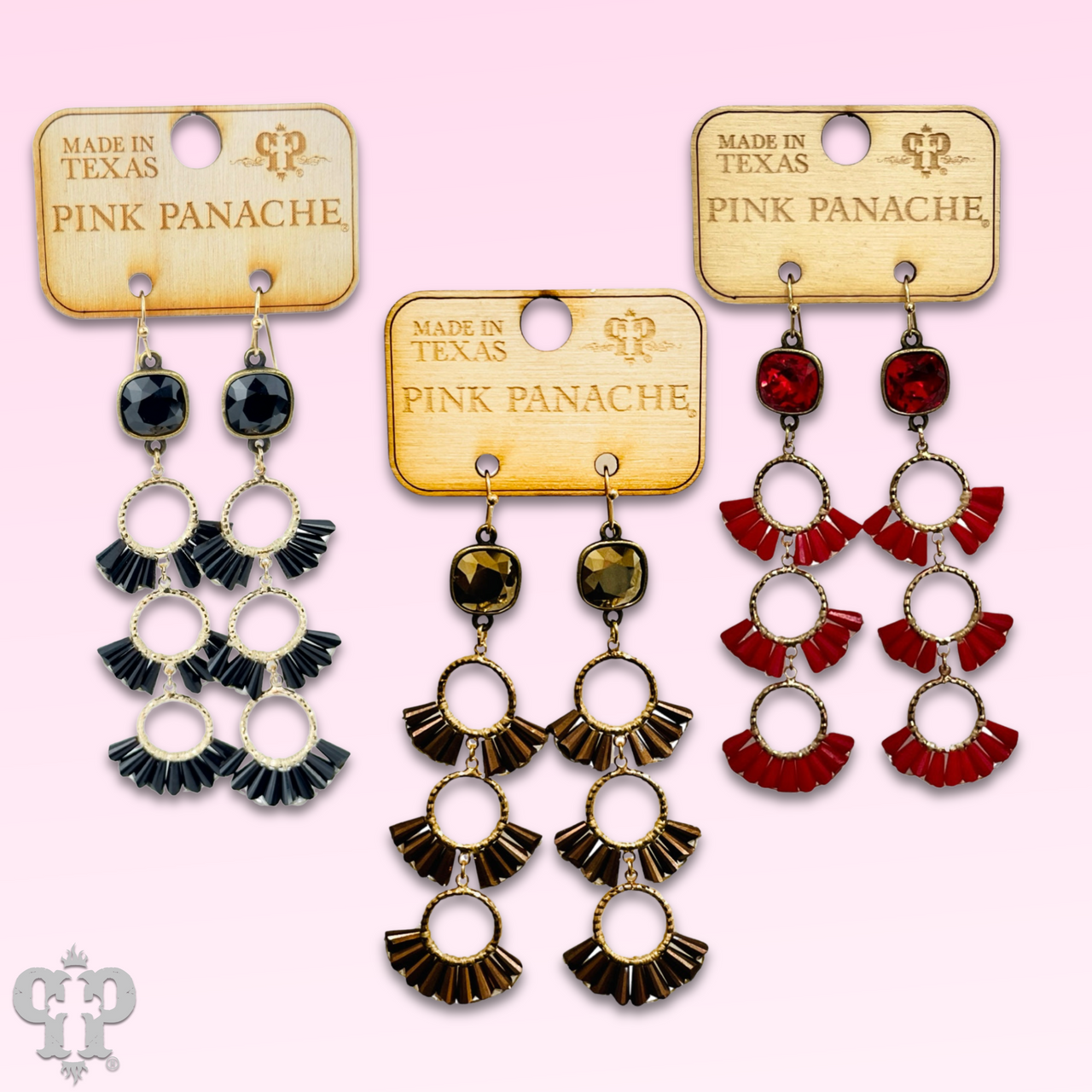 Triple fluted bead earring, Austrian crystal - LC