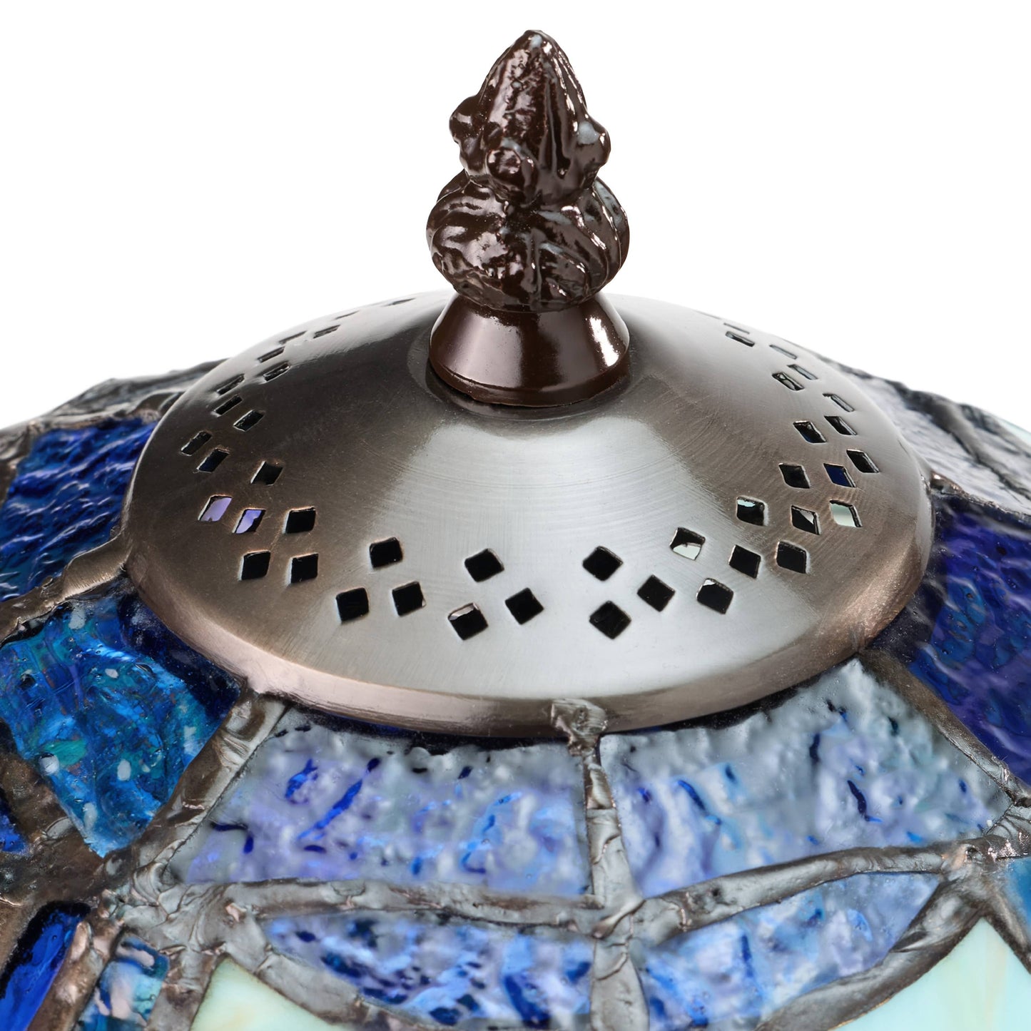 17"H Halston Candlestick Base Dome Shade stained glass Table Lamp