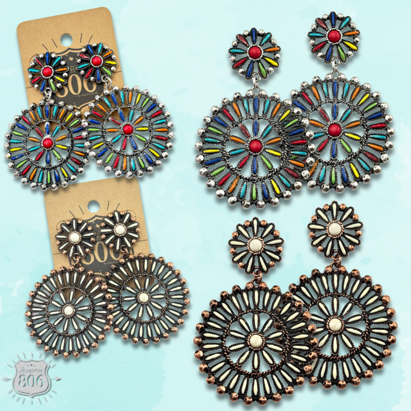 Southwest round earring - LC