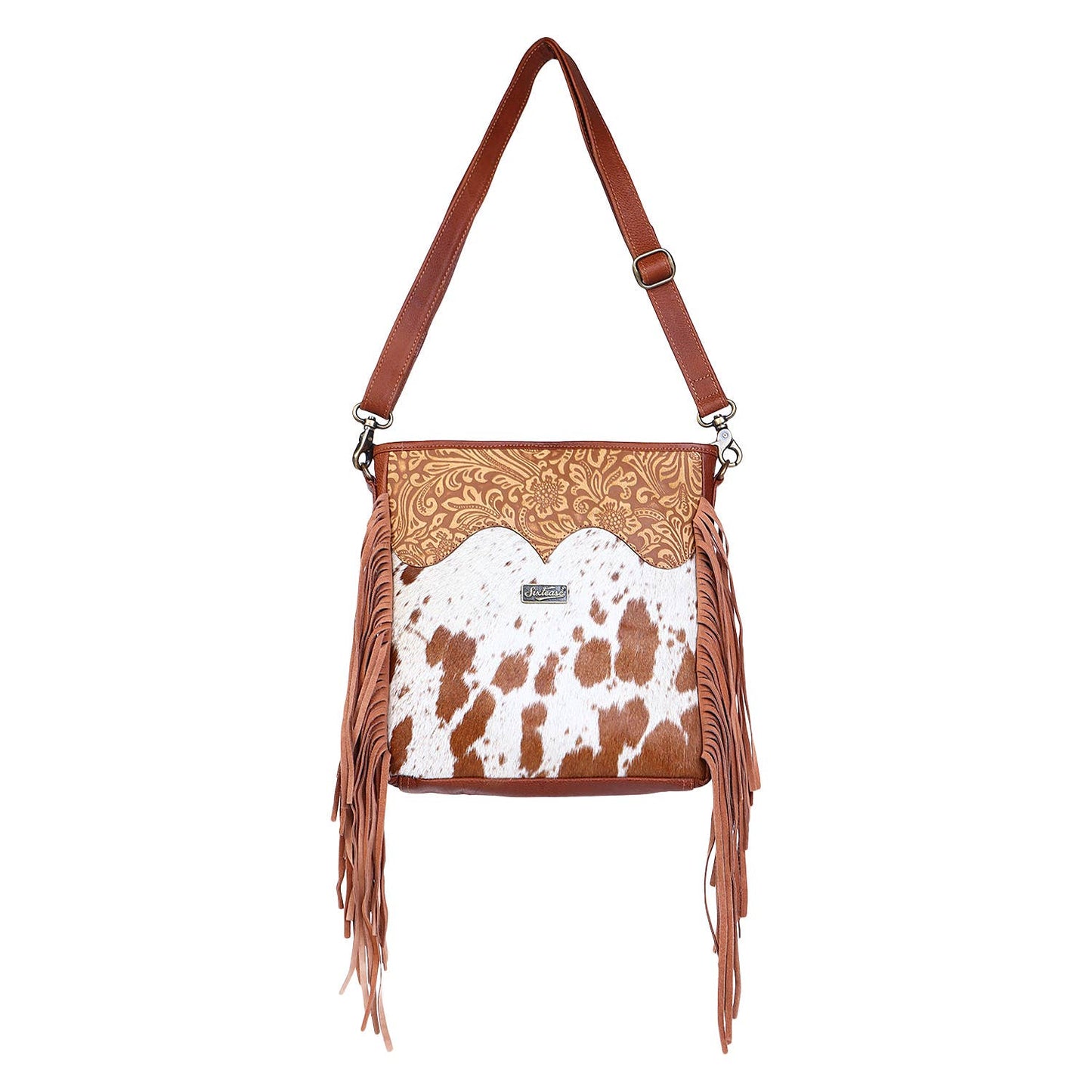 Frontier Fringe Leather & Cowhide Crossbody Bag