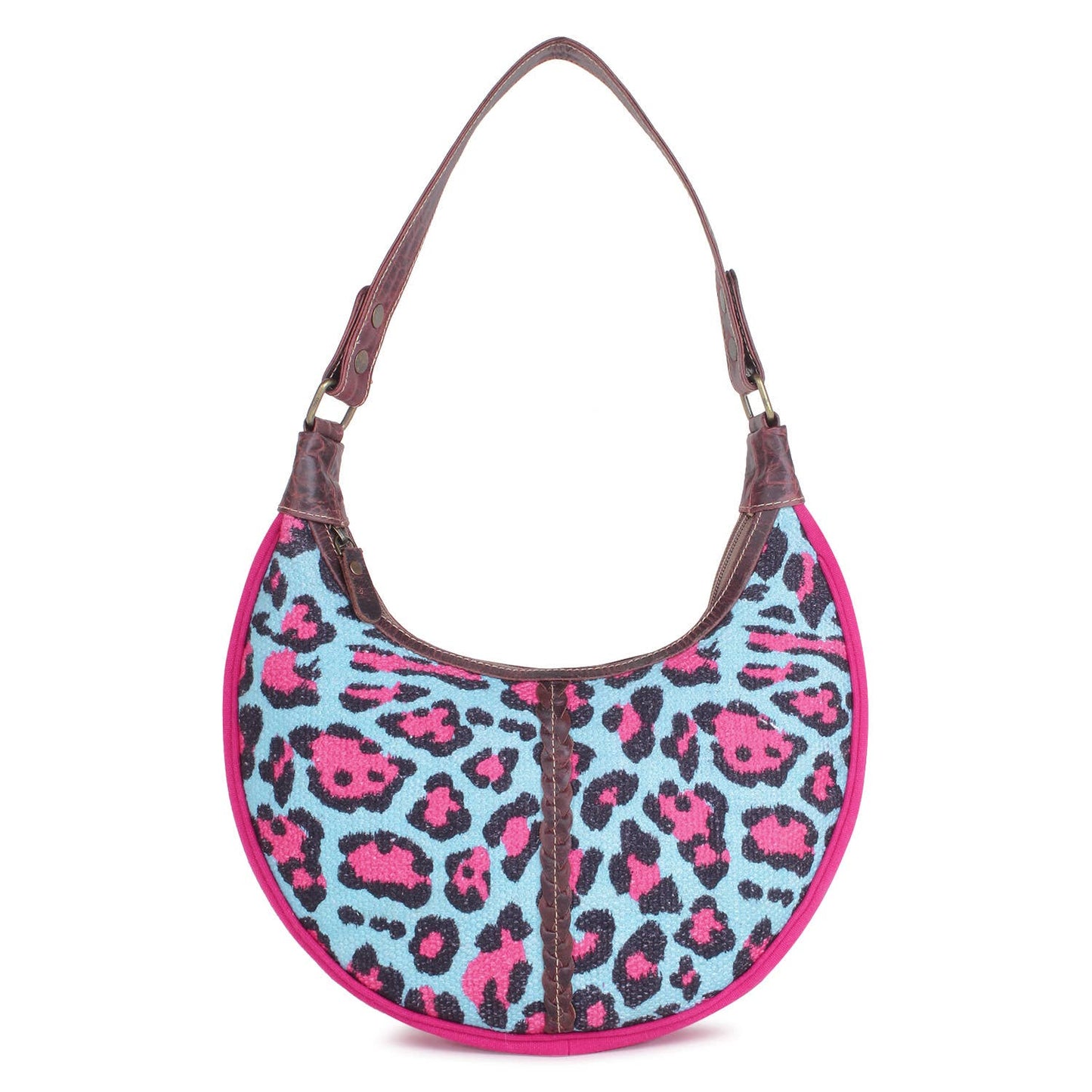 Animal Print hobo- Hot Pink Turquoise nights