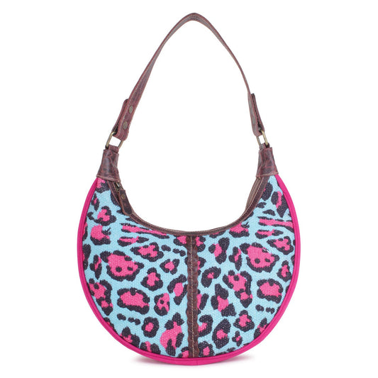 Animal Print hobo- Hot Pink Turquoise nights