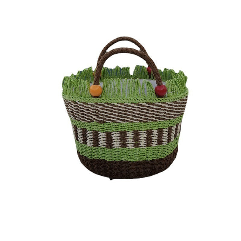 "The Tiscit and Tastic" Picnic Basket style handwoven handbag