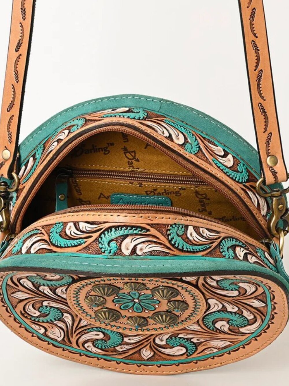 American Darling Turquoise Heritage Round Crossbody
