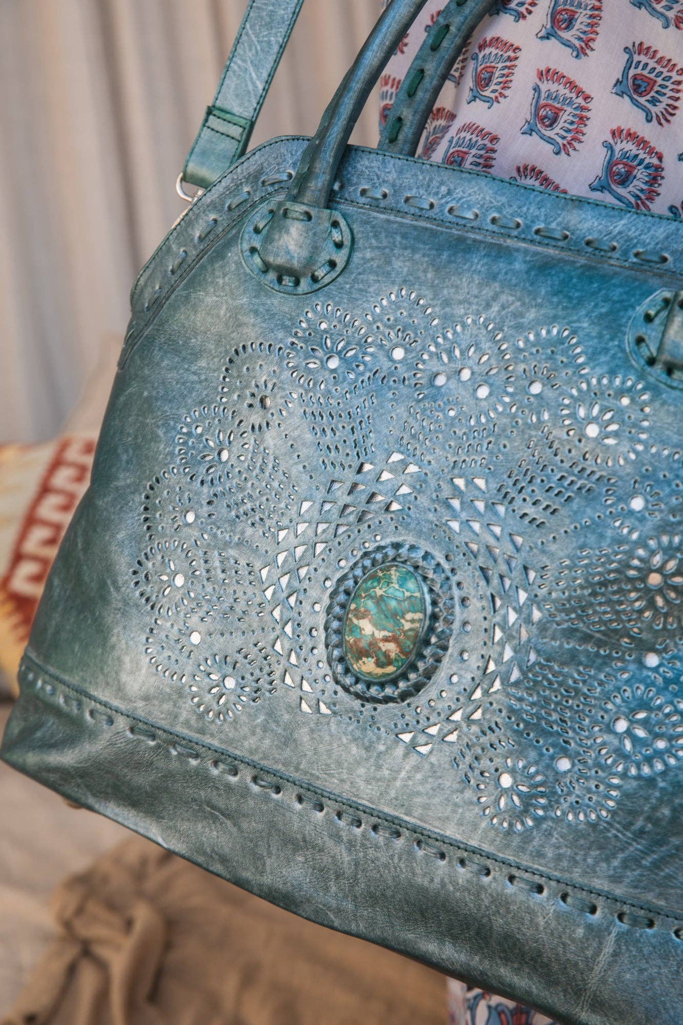 Mini Queen Deus Bag Metallic Teal