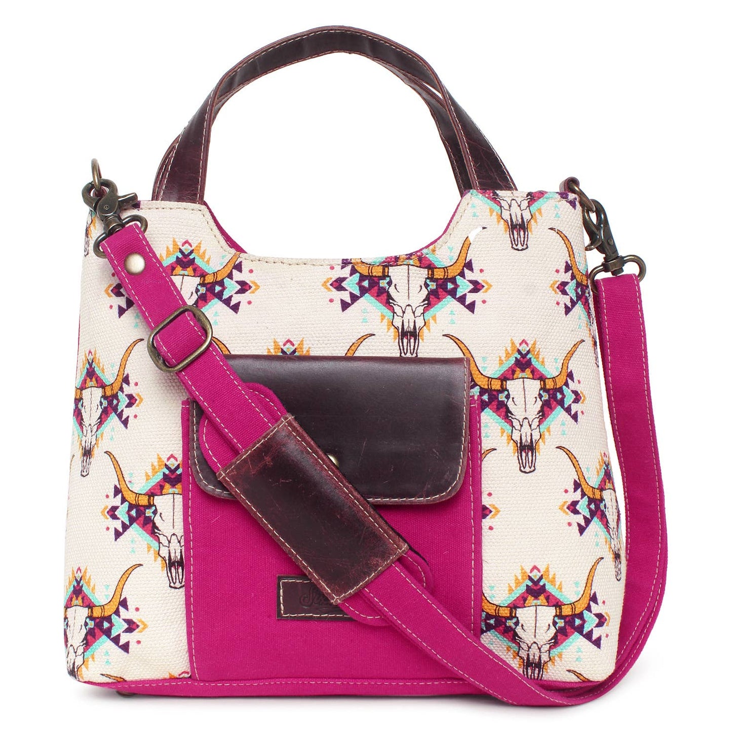 Hot Pink Longhorn 2 in 1 shoulder/top handle bag