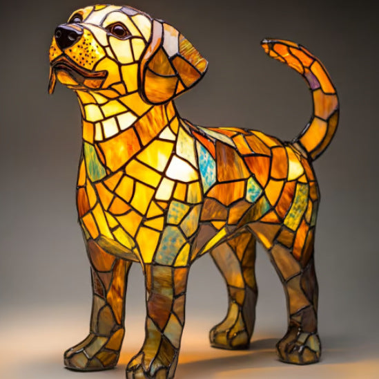 Colorful Strange Dog Lamp Resin Decorations