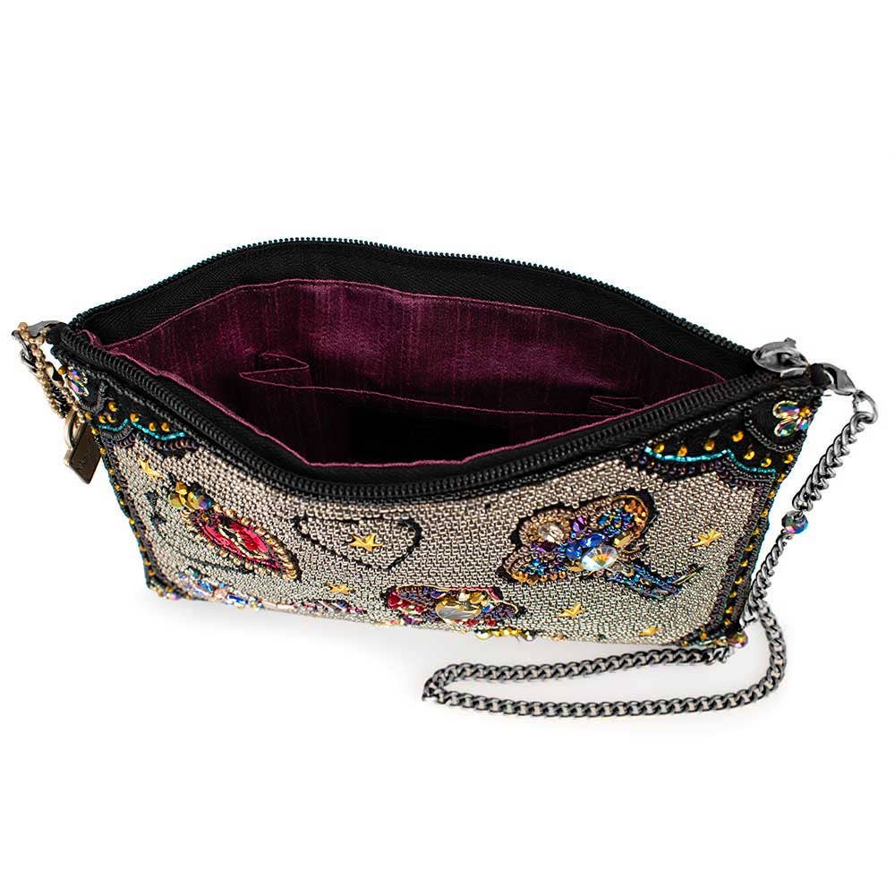 Mary Frances Unlocked Magic Beaded Keys & Hearts Mini Crossbody Handbag