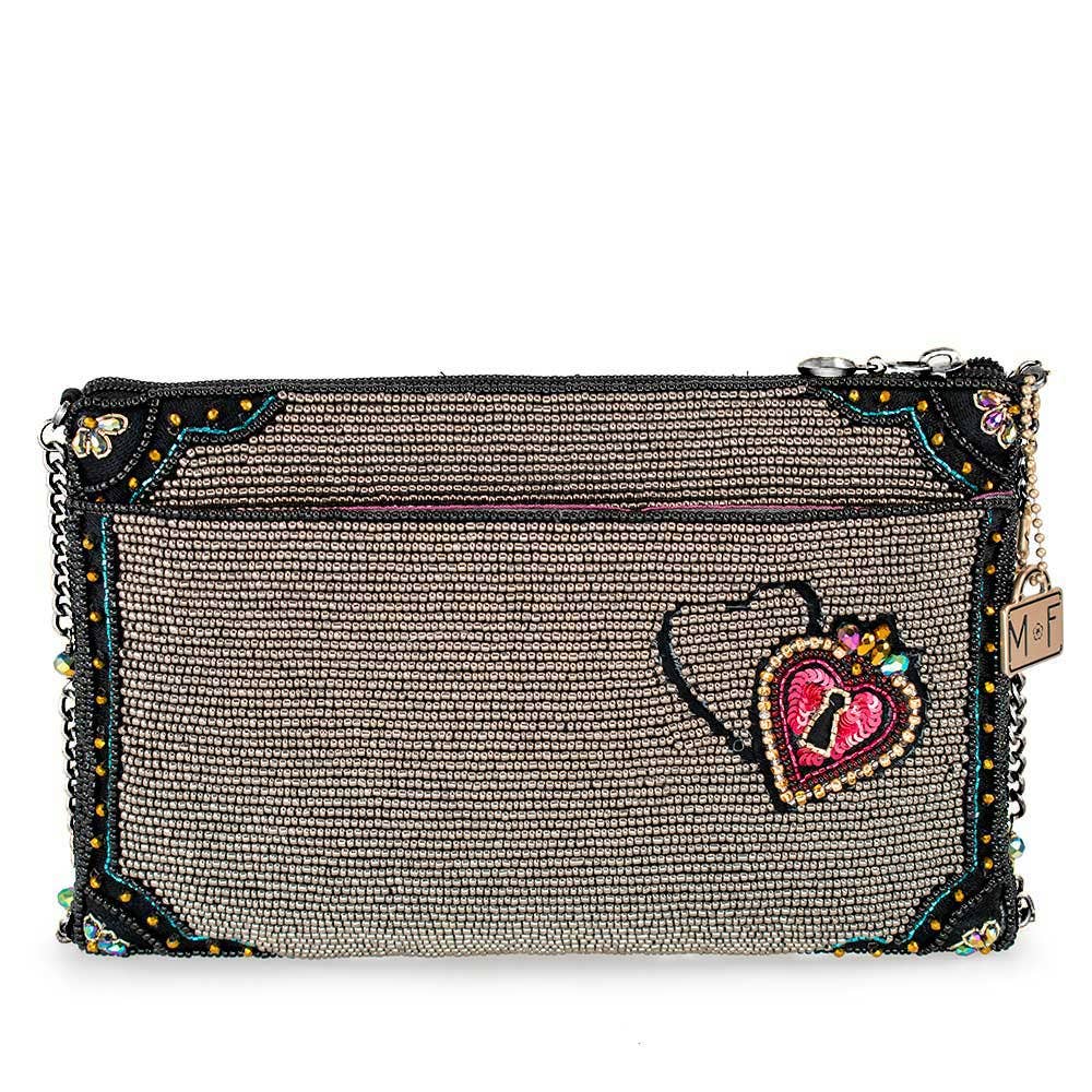 Mary Frances Unlocked Magic Beaded Keys & Hearts Mini Crossbody Handbag