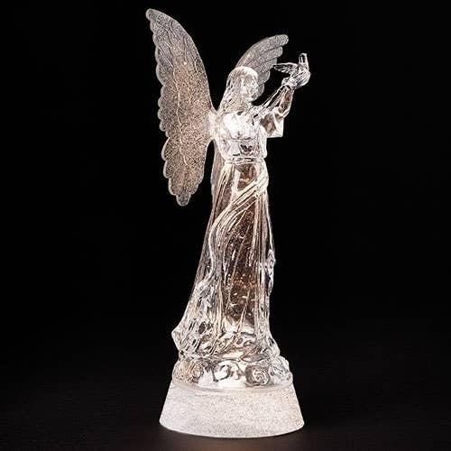 Lighted Swirl Angel with Dove