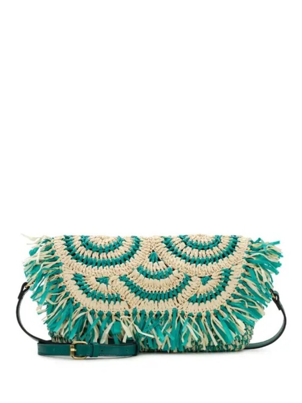 Patricia Nash Specialty Woven Raffia Crossbody Clutch in Aqua