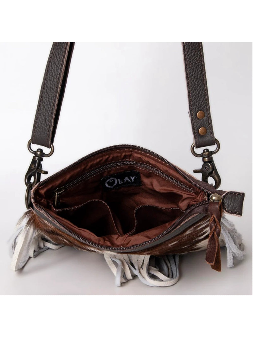 Ohlay by American Darling Sunflower Petal Western Hair-On Fringe Crossbody