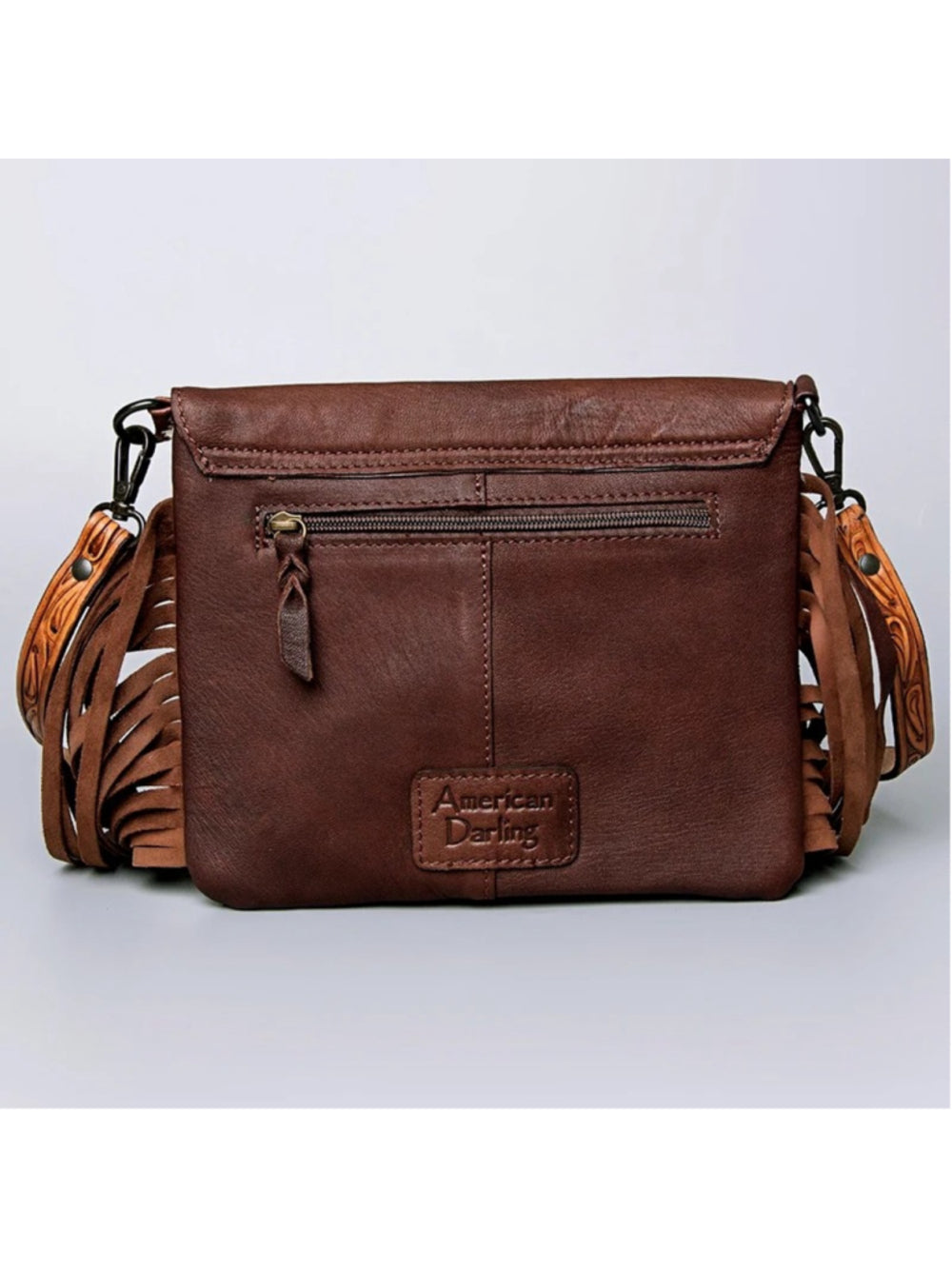 American Darling Western Side Tooled Fringe Crossbody