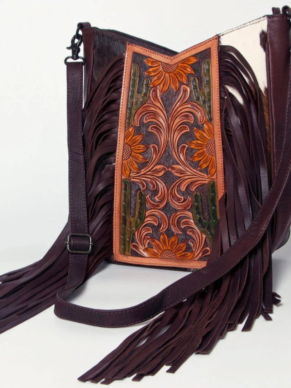 American Darling Sunflowers in the Desert Bloom Fringe Crossbody