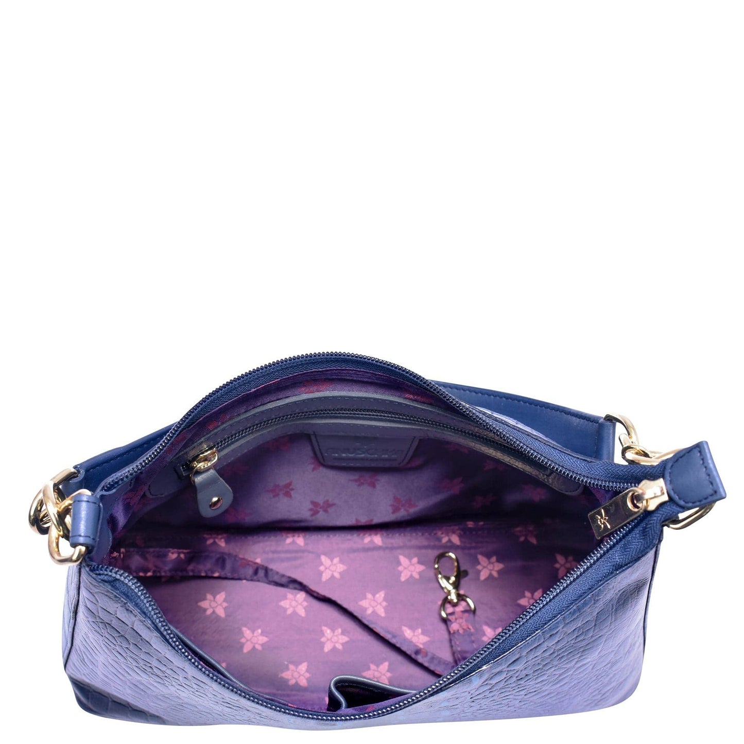 Anuschka Hobo With Chain Strap - 707 -navy