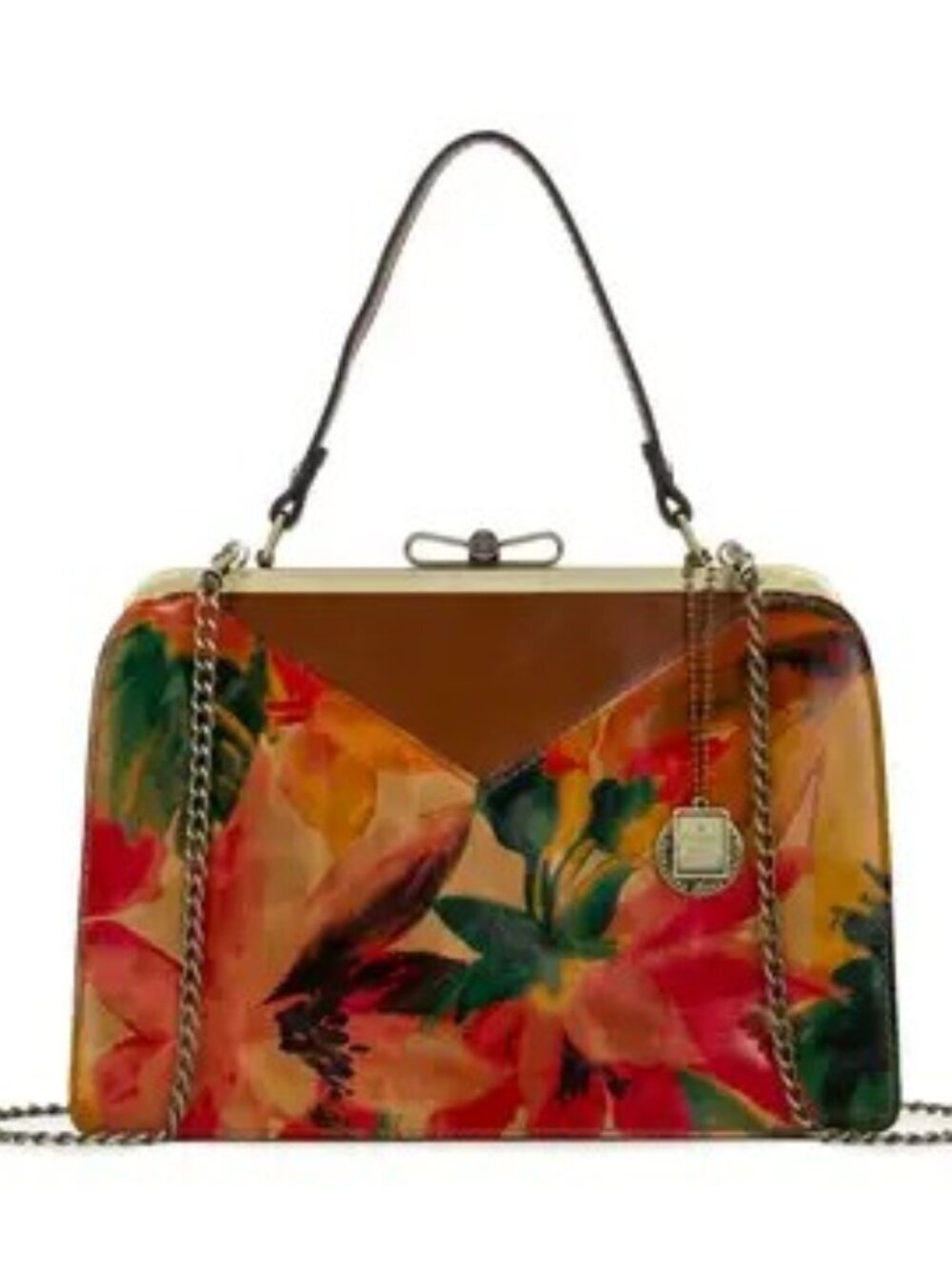 Patricia Nash Tokomo Frame all leather satchel in spring floral